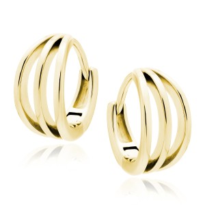 Cercei rotunzi argint placati cu aur galben Ø13 mm DiAmanti Z2011DEG-DIA (Argint 925‰ 2,6 g.)